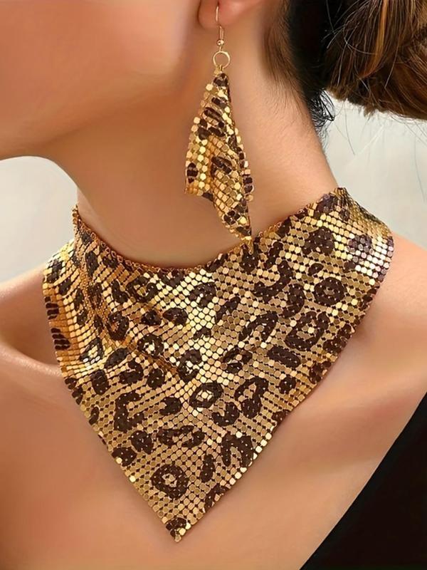 Women's Elegant Leopard Print Geometric Design Jewelry Set, Fashion Jewelry for Party, Daily Clothing Decor, Trendy All-match & Exquisite Jewelry for Birthday Gift