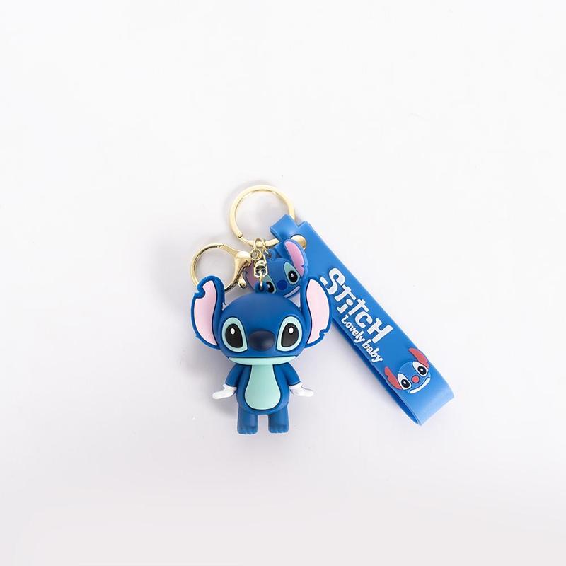 DISNEY Creative Cartoon PVC Stitchey Car Key Chain, Bag Pendant, Cartoon Design Car Keychain, Cute Car Keychain, Pendant for Bag, Car Interior Decoration Accessories for Women & Men