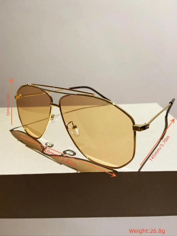 Vintage Fashionable All-match Tinted Lens Aviator Sunglasses for Everyday Use, 1 Pair Retro Outdoor Sports Sunglasses, Fashion Sunglasses for Men and Women