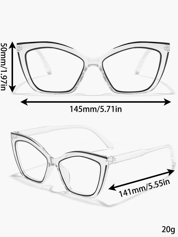 Vintage Cat Eye Frame Eyeglasses, Trendy Casual Eyeglasses for Women, Fashion Eyeglasses for Work, Daily Clothing Decor, Perfect for Student Daily Use