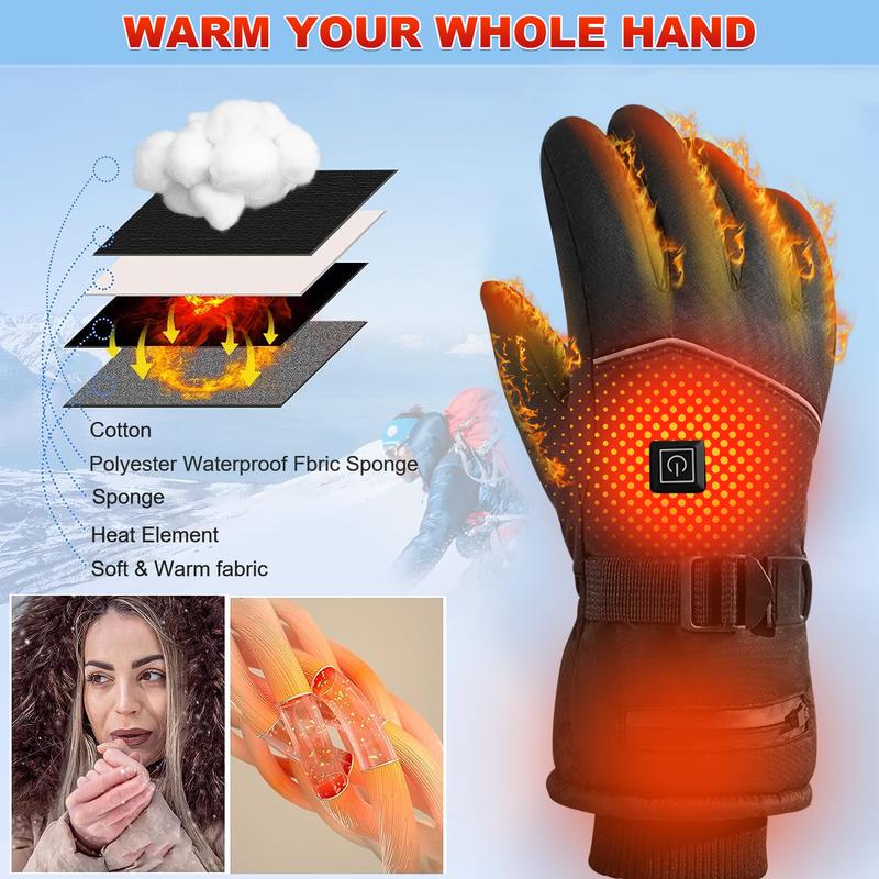 Heated Gloves,Three positions with switch, Touchscreen Electric Gloves Winter Warm Heating Gloves,Outdoor Indoor Waterproof Hand Warmer Gloves.