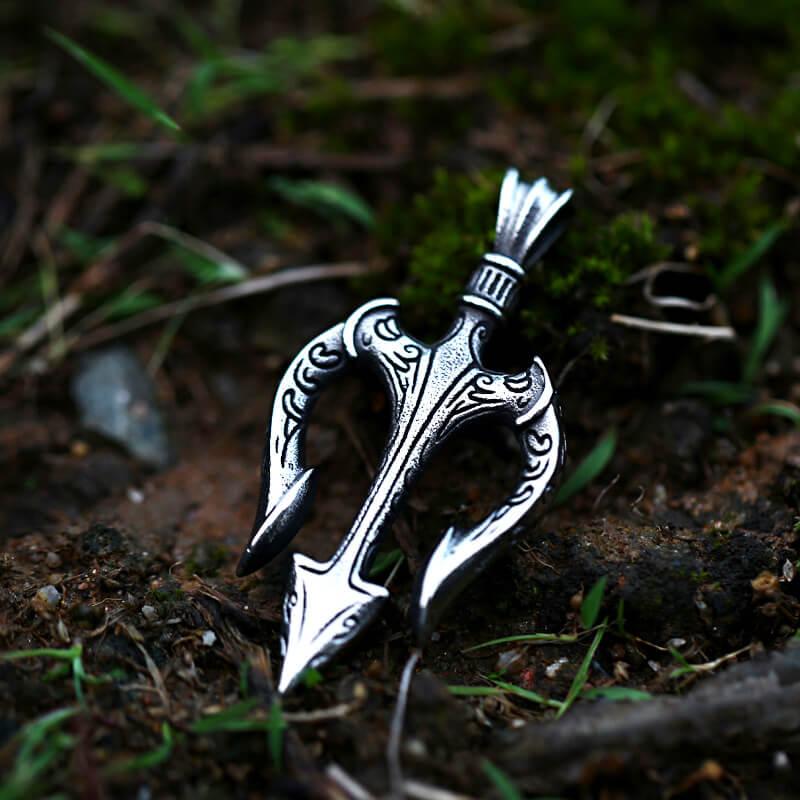 GTHIC Trident Stainless Steel Marine Pendant for Men Women Statement Jewelry Daily Wear