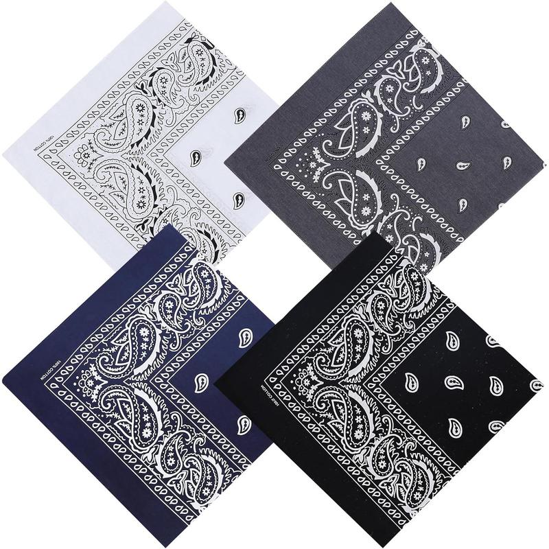 27'' x 27'' Large Bandanas for Men & Women, Multi-Purpose Bandana Headbands, Square Head Scarf, Neutral Color