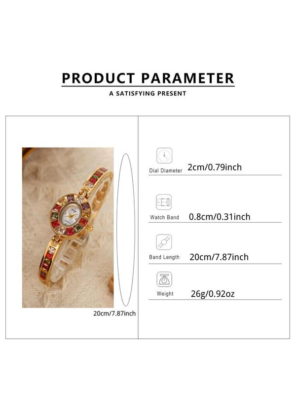 Women's Elegant Rhinestone Decorated Quartz Watch, Exquisite Trendy Wristwatch, Fashionable Watch for Women As Gift without Box