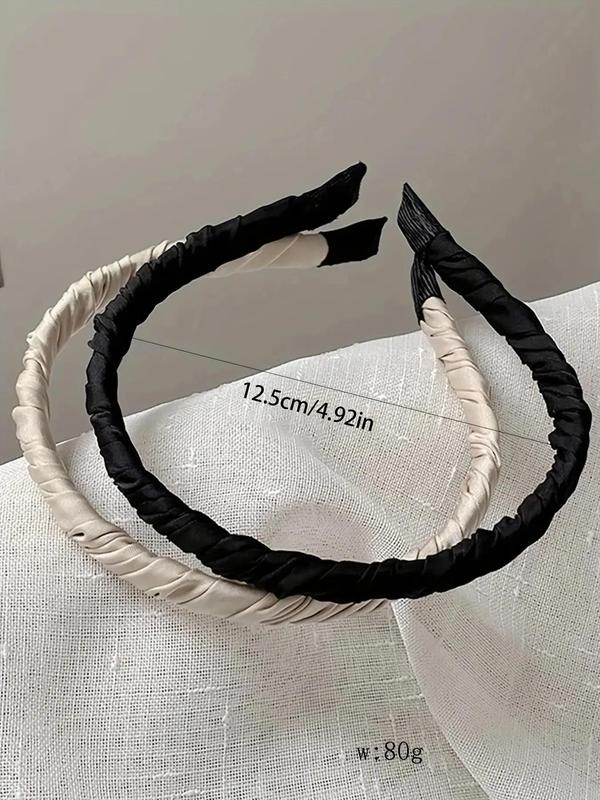 Women's Elegant Minimalist Ruched Design Hair Hoops, 3pcs set Trendy Multicolor Simple Style Hair Hoops, Chic All-match Hair Accessories for Hairstyle Decor