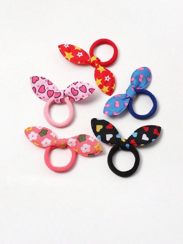 Random Cute Bowknot Design Hair Tie, Colorful Hair Tie, Fashion Hair Accessories for Girls & Women, Minimalist Headwear Suitable for Thick Hair