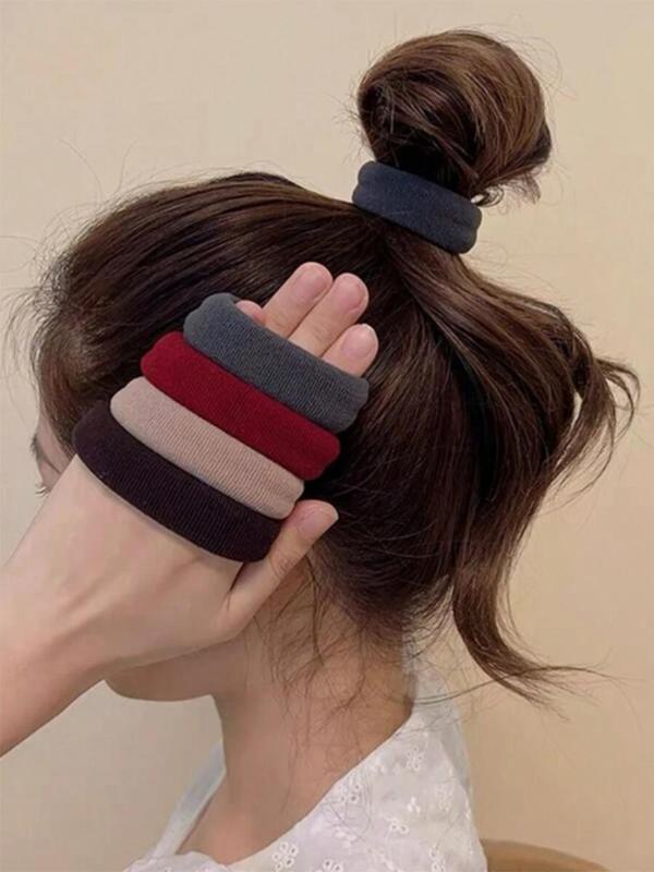 Women's Solid Hair Tie, Casual Simple Hair Accessories for Women & Girls, Minimalist Headwear Suitable for Thick Hair