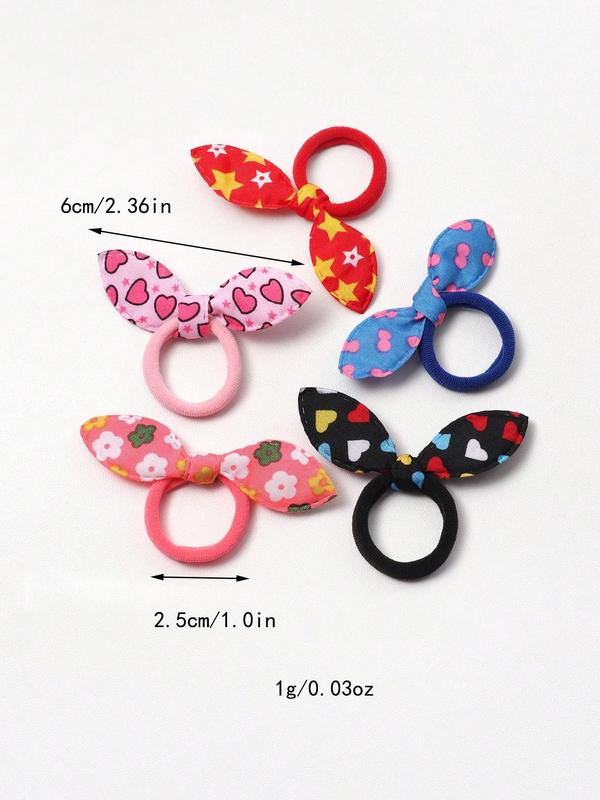 Random Cute Bowknot Design Hair Tie, Colorful Hair Tie, Fashion Hair Accessories for Girls & Women, Minimalist Headwear Suitable for Thick Hair