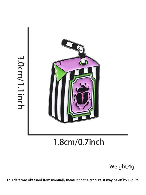 Cute Cartoon Beverage Box Design Brooch, Fashion Alloy Badge for Women & Men, Clothes Accessories for Party, Daily Clothing Decor