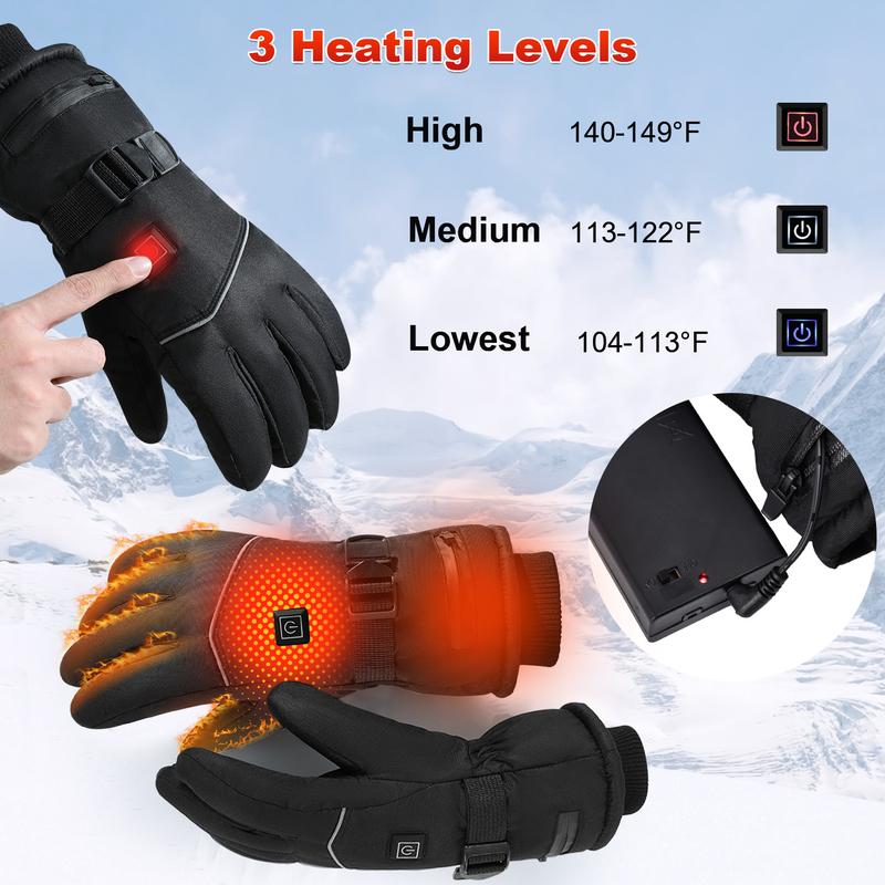 Heated Gloves,Three positions with switch, Touchscreen Electric Gloves Winter Warm Heating Gloves,Outdoor Indoor Waterproof Hand Warmer Gloves.