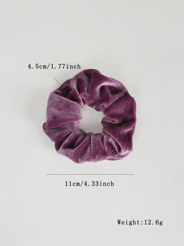 Velvet Solid Color Scrunchie, Elegant Matching Hair Tie for Ponytail Holder, Casual Simple Hair Accessories for Women & Girls, 2024 Fall Outfits