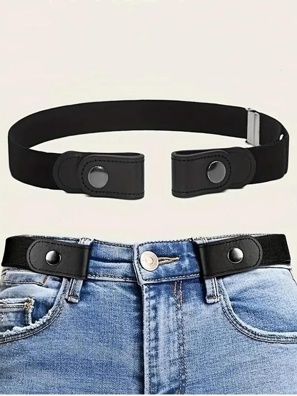 Solid Color Buckle-free Belt, No Buckle Stretch Elastic Waist Belt for Women Men, 2024 New Style Elastic Waist Belt for Jeans Pants, Dresses