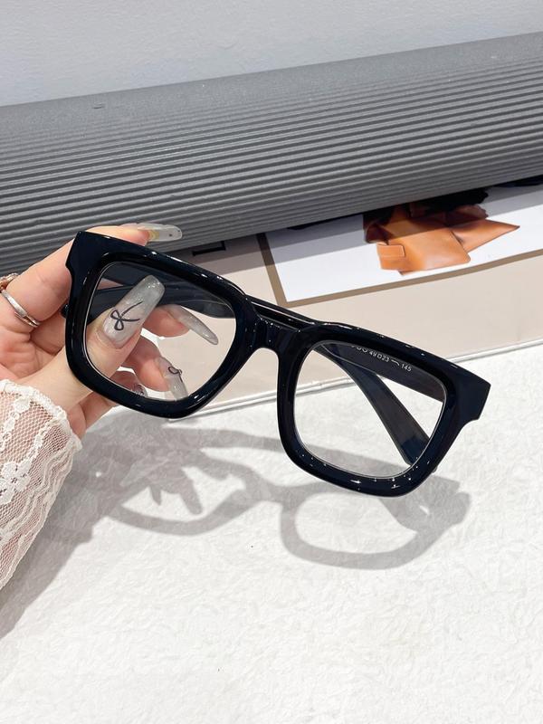 Square Frame Eyeglasses, Basic Fashion Eyeglasses for Women & Men, Fashion Eyeglasses for Work, Daily Clothing Decor, Perfect for Student Daily Use