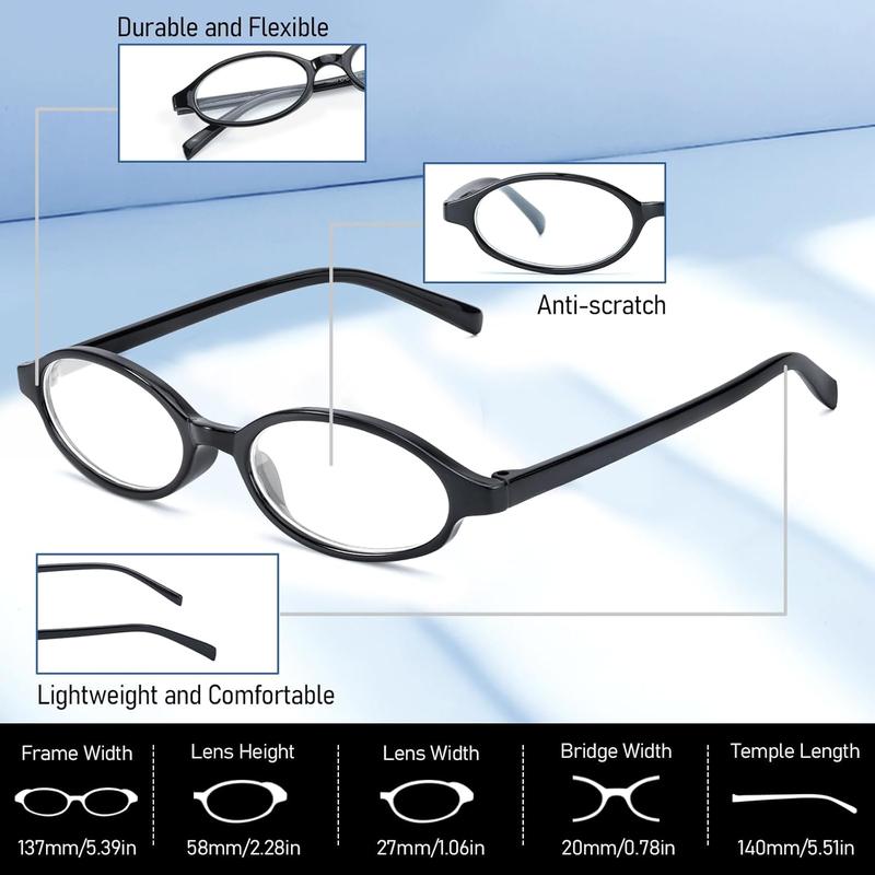 Fashion Fake Glasses Oval Y2k Eyewear Frame Blue Light Non Prescription Glasses for Women Clear Cosplay Glasses