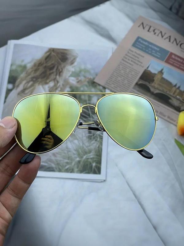 Summer Vintage Simple Top Bar Mirror Sunglasses for Everyday Use, Retro Outdoor Large Size Sunglasses, Fashion Sunglasses for Men and Women, Travel Accessories