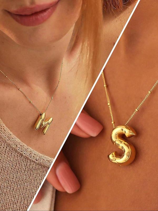 Letter Pendant Necklaces for Women, Initial Necklace, Summer 2024 Jewelry for Party, Daily Decor, Trendy & Exquisite Summer Jewellery, Gifts for Girlfriend