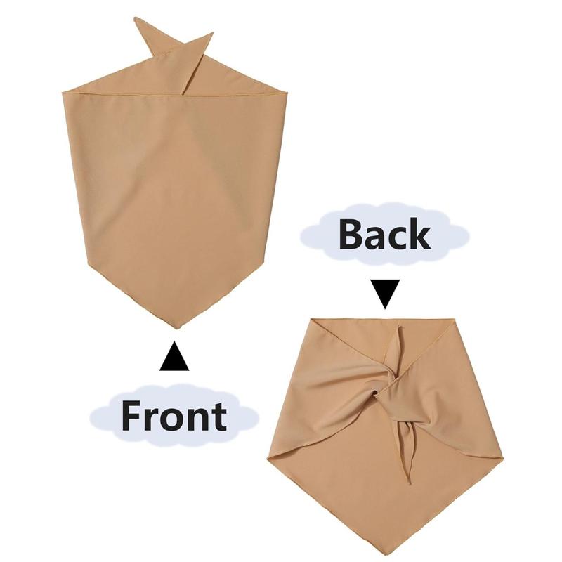 3 Pack Hair Bandanas Head Kerchief for Women Girls Tie-Back Boho Hair Scarf Headband Bandana Triangle Head Scarf (Solid Color - Beige Khaki Brown)