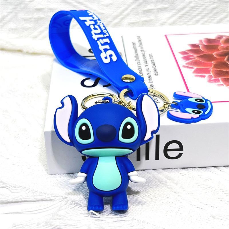 DISNEY Creative Cartoon PVC Stitchey Car Key Chain, Bag Pendant, Cartoon Design Car Keychain, Cute Car Keychain, Pendant for Bag, Car Interior Decoration Accessories for Women & Men