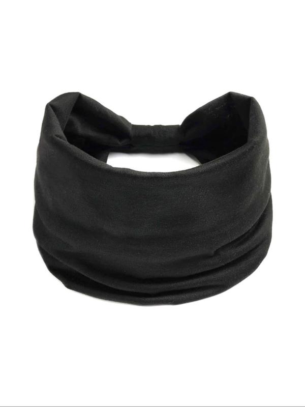 2024 New Style Solid Color Wide Band Hair Band, Sweat Absorbing Elastic Hair Band for Women & Girls, Minimalist Headwear Suitable for Thick Hair