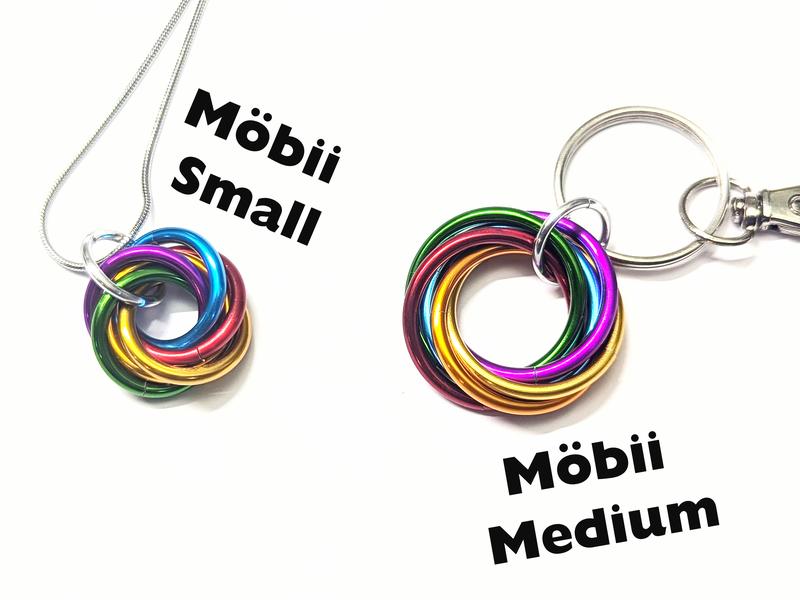 Möbii Happy Holidays Jewelry - Stylish Fidget Keychains, Necklaces, or Earrings - by Steel Lynx