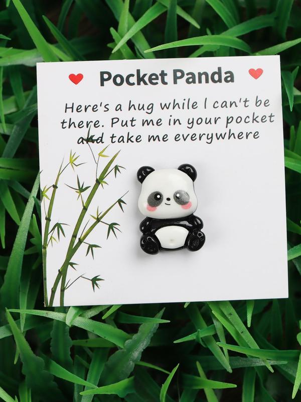 Cute Panda Design Pocket Hug, Little Pocket Hug Token With Poem Card, DIY Jewelry Making Accessories, Fashion Accessories for Birthday Gift