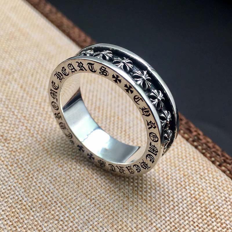 Personality fashion punk mini cross flower ring trendy retro hip-hop street style men's jewelry