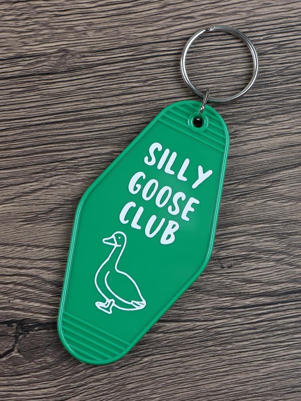 Silly Goose Club Letter Pattern Keychain, Cute Cartoon Keychain for Women & Men, Fashion Accessories for Bag & Car Key Decoration