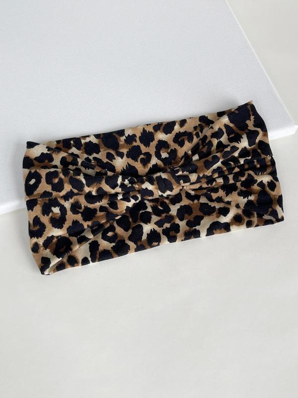 Leopard Print Hair Band, High Stretch Leopard Pattern Hair Band for Gym Workout, Women's Fashion Hair Accessories for All Seasons