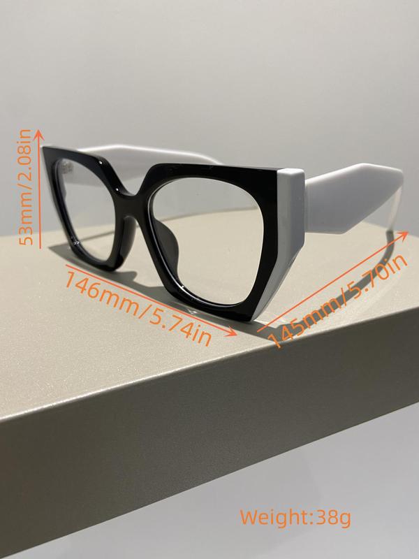 Simple Eyeglasses for Everyday Use As Perfect Gift for Girlfriend and Boyfriend, Summer Colorblock Cat Eye Frame Fashion Eyewear