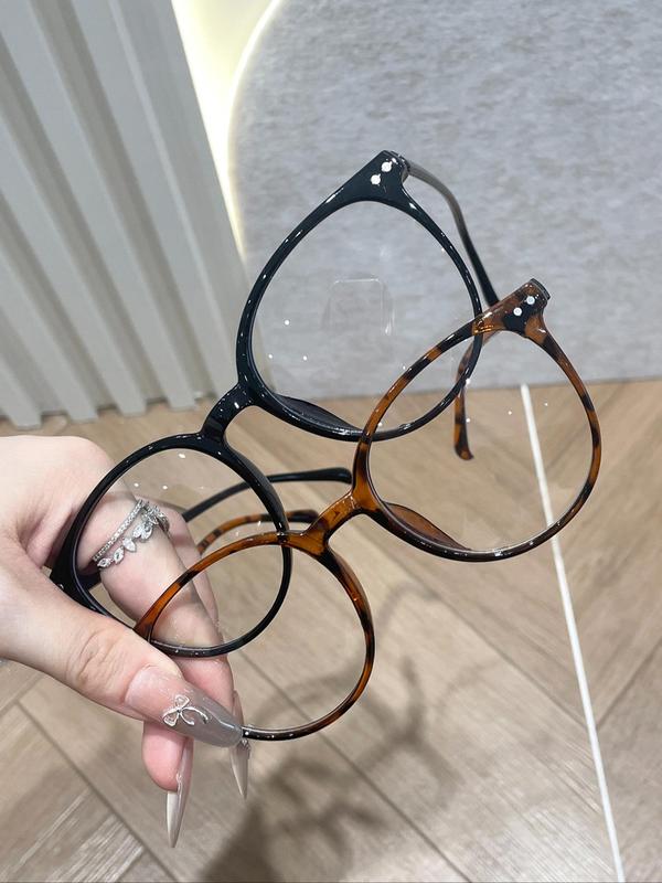 Women's Fashionable Tortoise Square Frame Eyeglasses, Trendy Casual Eyeglasses for Everyday Use, Fashion Accessories for Outdoor Activities