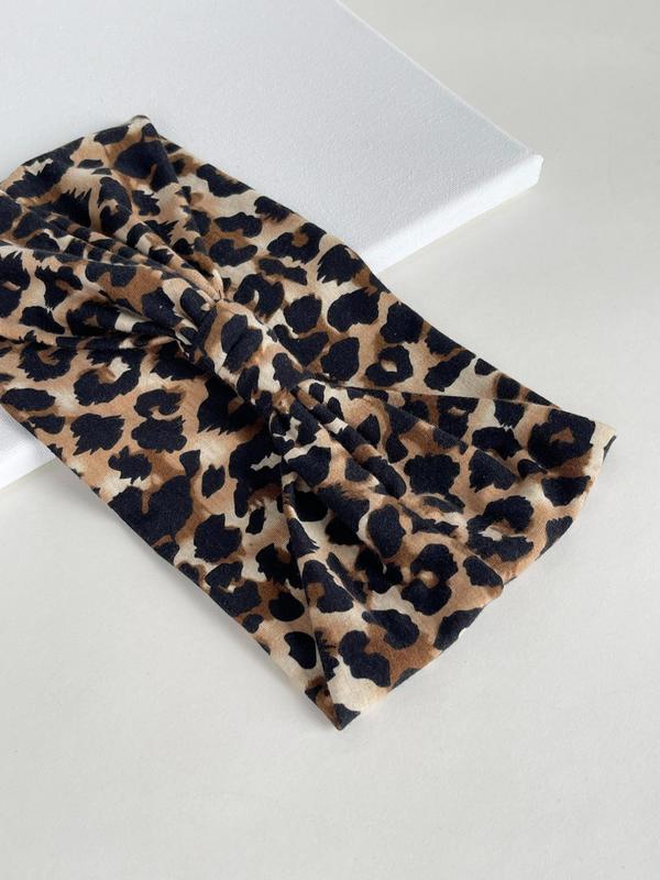 Leopard Print Hair Band, High Stretch Leopard Pattern Hair Band for Gym Workout, Women's Fashion Hair Accessories for All Seasons