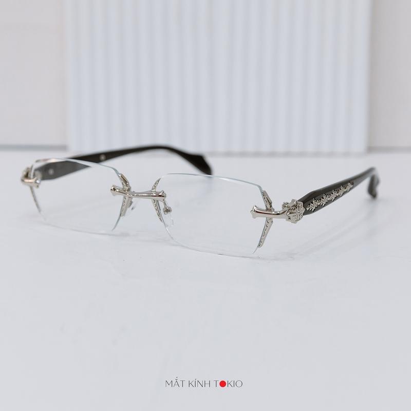 Chrome Heart Glasses Luxurious High Quality Rimless for Men and Women Unisex Chrome Heart Glasses in Titanium Stainless Steel Fashion