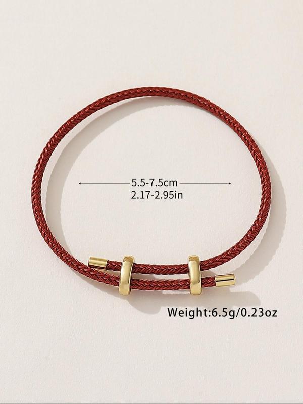 Women's Simple Plain Braided Bracelet, Casual Pull Adjustable Braided Bracelet, Fashion Accessories for Women & Girls