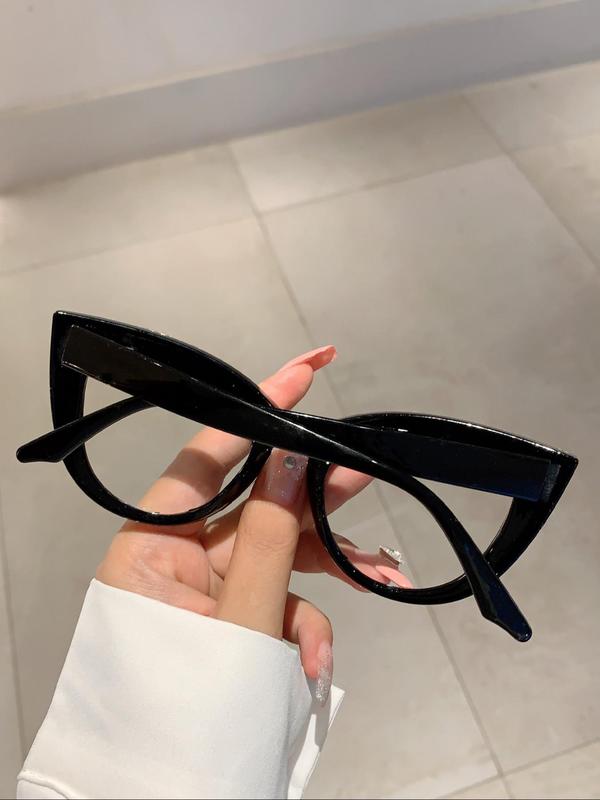 Elegant Rhinestone Decor Cat Eye Frame Eyeglasses for Women, Trendy Vintage Luxury Eyeglasses, Chic All-match Fashion Accessories for Daily Use