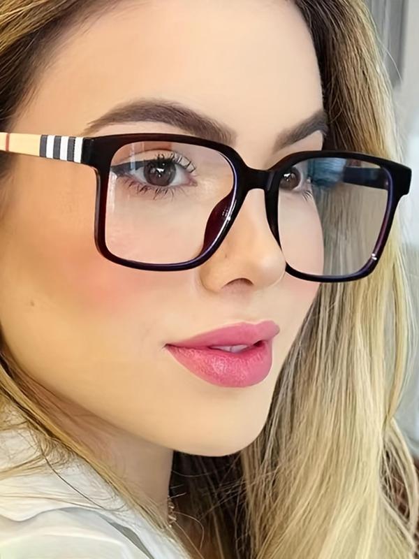 Vintage Square Frame Eyeglasses, Fashion Clear Lens Eyewear for Women & Girls, Fashion Eyeglasses for Work, Daily Clothing Decor, Perfect for Student Daily Use