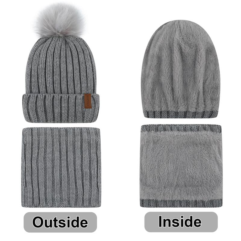 The latest fall and winter goodies for 2024,Winter Beanie Hat Scarf Gloves, Warm Fleece Knit Winter Hats Touch Screen Gloves Neck Scarf Set Winter Gifts for Women