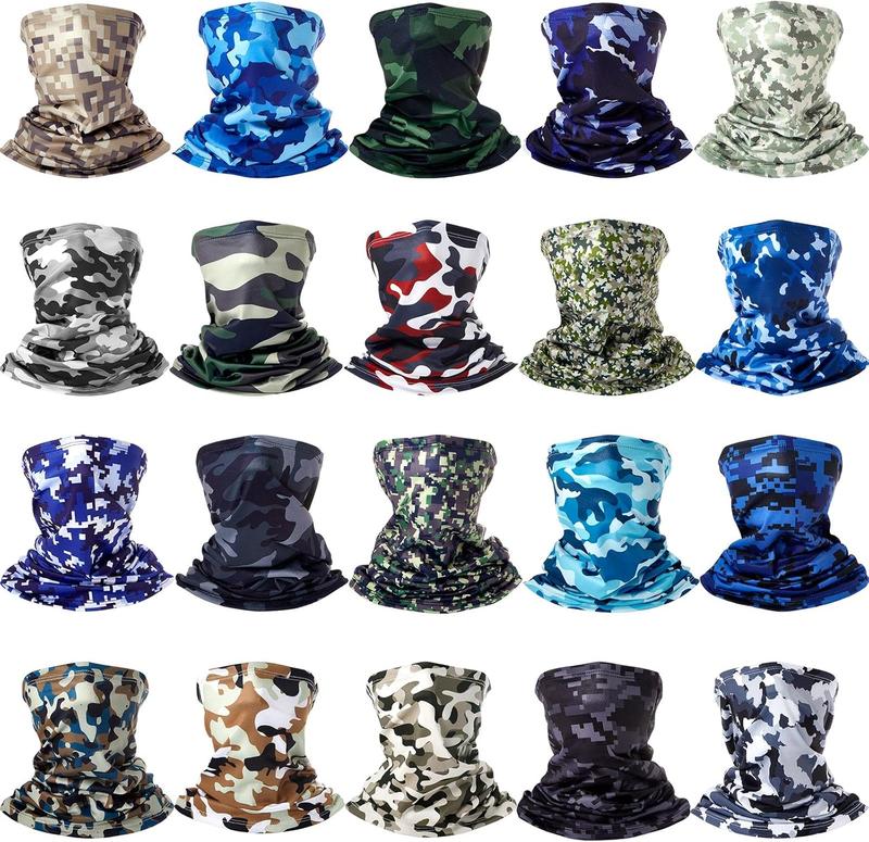 20 count Headwear Seamless Bandana Face Masks, Head Wrap Neck Bandana, Breathable Face Cover Scarf Mask