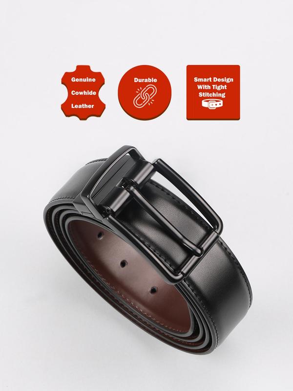 Men's Solid Color Rotate Buckle Belt, Business Casual Business Waistband for Work Office, Fashion Belt for Daily Clothing Decoration