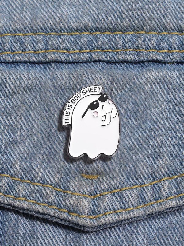 Letter & Ghost Design Brooch, Cute Creative Pin Badge, Clothes Accessories for Women & Men for Halloween, Fall, Birthday Gifts