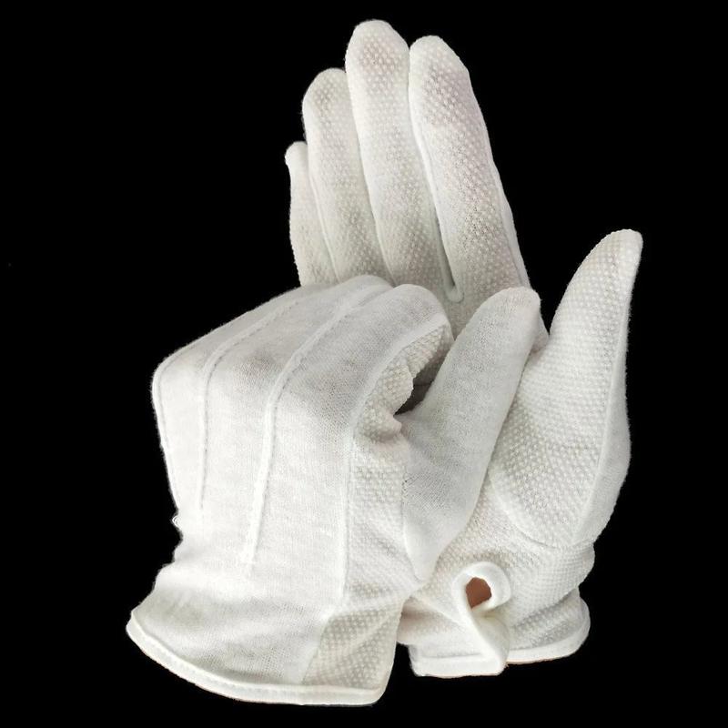 Fourchette Formal Dress Gloves for Men with Snap Button by Vittorio Farina: Tuxedo Parade Honor Guard