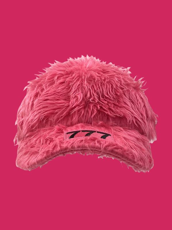 Unisex Street Trend Number Embroidery Baseball Cap, Trendy Soft Plush Hat, Warm Fashionable Hat for Outdoor Activities