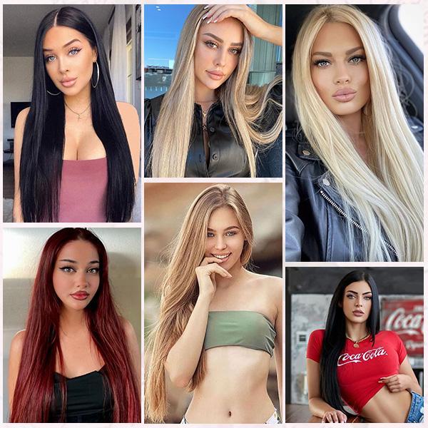 REECHO Clip in Long Straight Hair Extension 24 Inch 6PCS Platinum Blonde Heat Resistant Synthetic Hairpiece Natural Soft Synthetic Fiber for Women