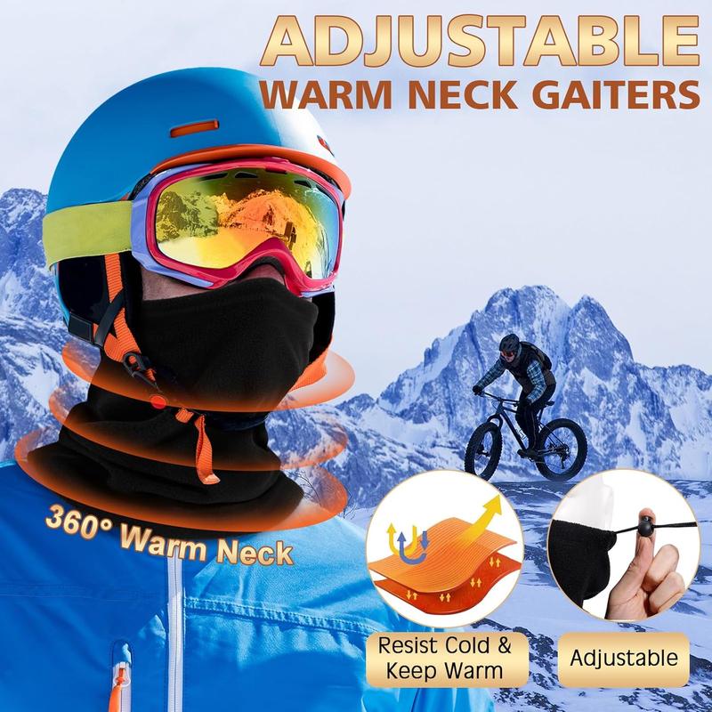 Winter Neck Warmer Face Ski Mask: Neck Gaiter Wind Protection Face Cover Fleece Balaclava Scarf for Men Women