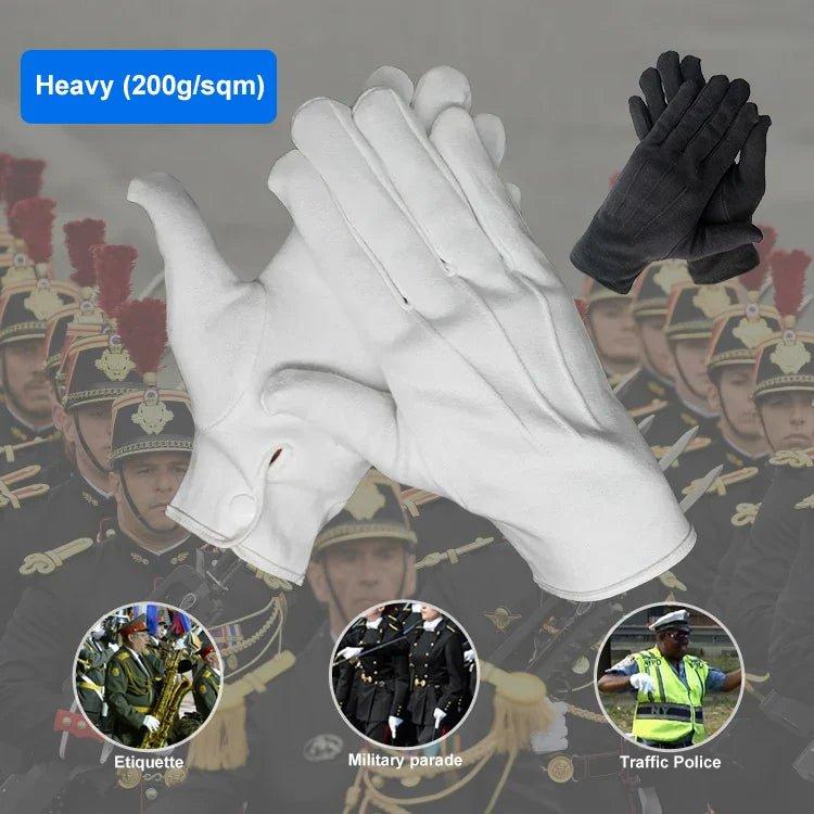 Fourchette Formal Dress Gloves for Men with Snap Button by Vittorio Farina: Tuxedo Parade Honor Guard