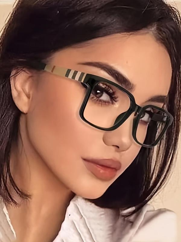 Vintage Square Frame Eyeglasses, Fashion Clear Lens Eyewear for Women & Girls, Fashion Eyeglasses for Work, Daily Clothing Decor, Perfect for Student Daily Use