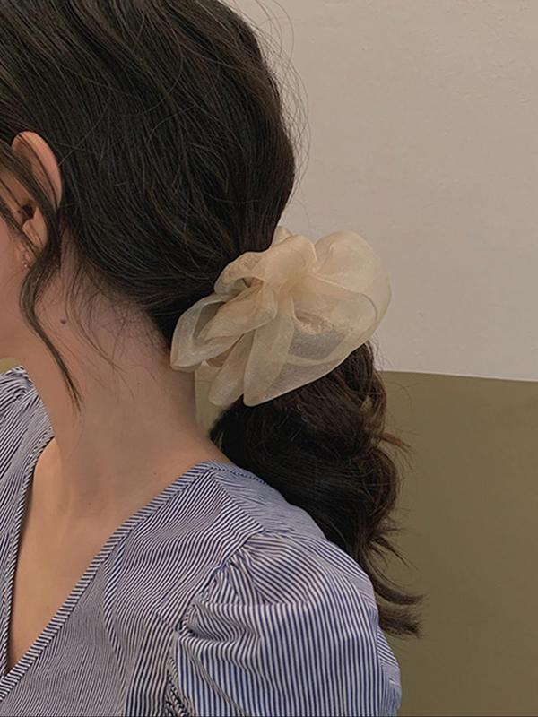 4pcs Fashion Rhinestone Decorated Tulle Scrunchie, Elegant Hair Accessories For Women & Girls, Casual All-match Ponytail Holder