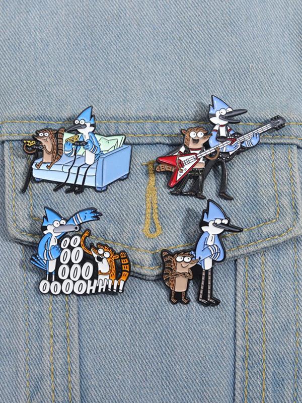 Cartoon Character Design Brooch, Cute Cartoon Badge for Backpack & Clothes Decor, Fashion Accessories for Women & Men