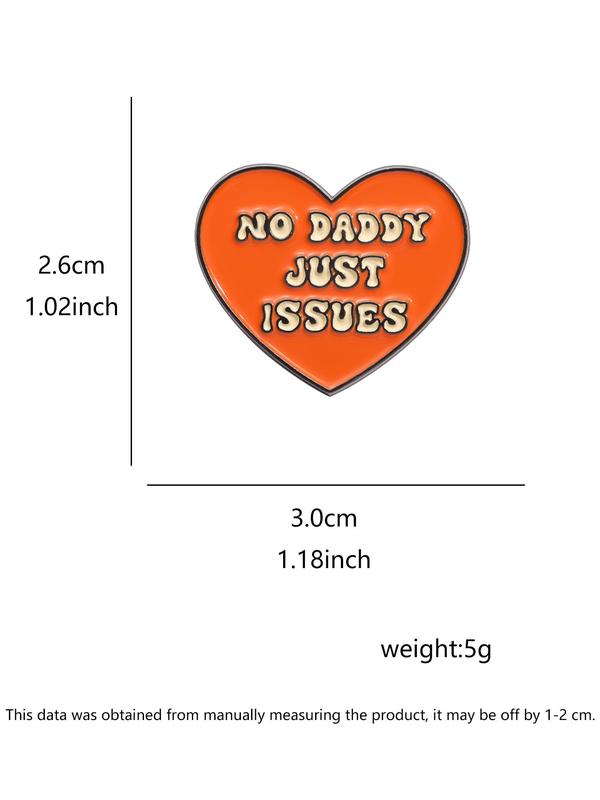 Creative Letter & Heart Design Brooch, Fashion Alloy Badge for Men & Women, Creative Clothes Accessories for Daily Wear