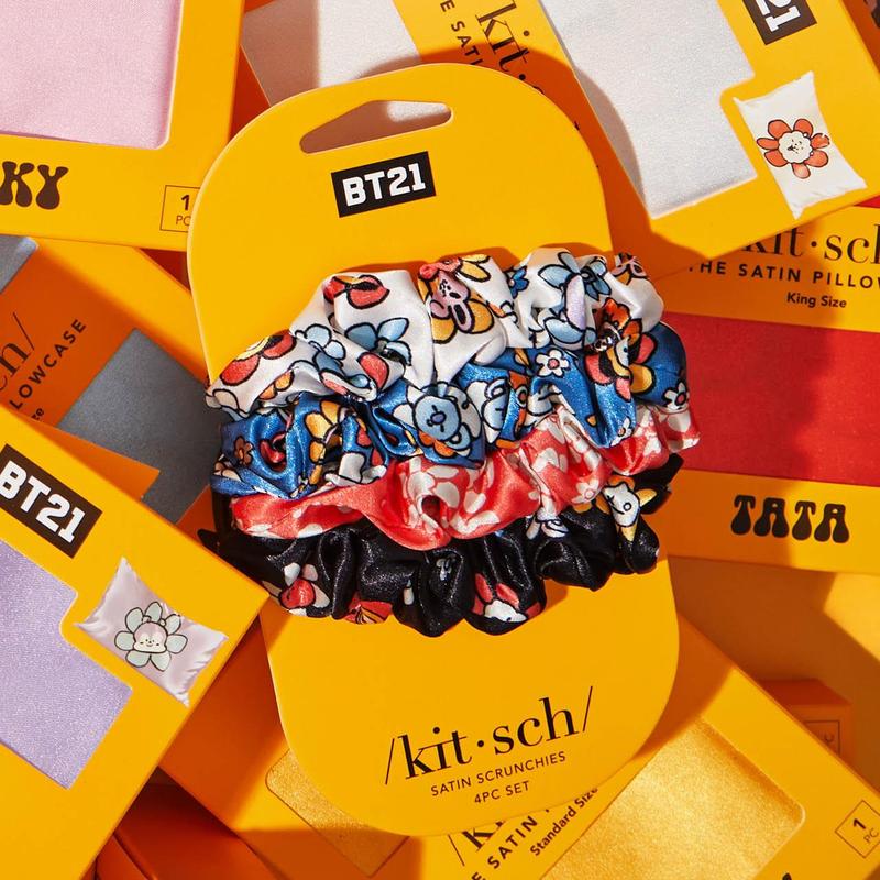 BT21 meets Kitsch Satin Sleep Scrunchies 4pc Set