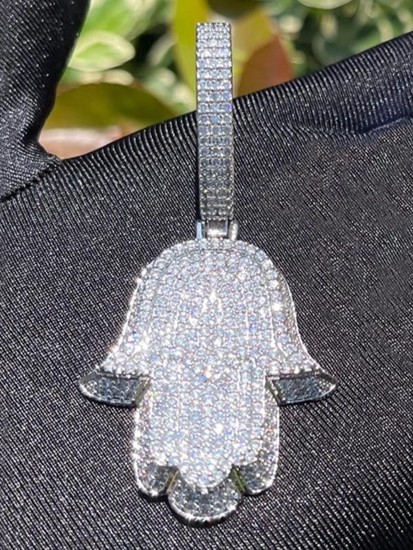 Rhinestone Decor Halma Hand Design Pendant, Fashion Jewelry for Party, Daily Clothing Decor, Trendy All-match & Exquisite Jewelry for Birthday Gift